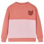 Preview: ARDEBO.de - Kinder-Sweatshirt mit Farbblock Rosa 104