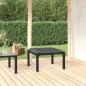 Preview: ARDEBO.de - Gartenhocker mit Kissen Schwarz und Grau Poly Rattan