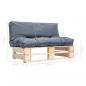 Preview: Outdoor-Sofa Paletten mit Kissen in Grau Kiefernholz