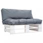 Preview: ARDEBO.de - Outdoor-Sofa Paletten mit Kissen in Grau Kiefernholz