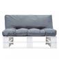 Preview: Outdoor-Sofa Paletten mit Kissen in Grau Kiefernholz