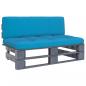 Preview: ARDEBO.de - Outdoor-Mittelsofa Paletten Imprägniertes Kiefernholz Grau