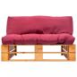 Preview: Outdoor-Sofa Paletten mit Kissen in Rot Kiefernholz