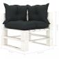 Preview: Garten-Palettensofa 4-Sitzer mit Kissen in Anthrazit Holz