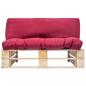 Preview: Outdoor-Sofa Paletten mit Kissen in Rot Kiefernholz