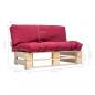 Preview: Outdoor-Sofa Paletten mit Kissen in Rot Kiefernholz