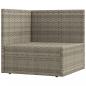 Preview: 5-tlg. Garten-Lounge-Set mit Kissen Grau Poly Rattan