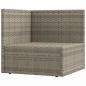 Preview: 5-tlg. Garten-Lounge-Set mit Kissen Grau Poly Rattan