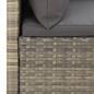 Preview: 5-tlg. Garten-Lounge-Set mit Kissen Grau Poly Rattan