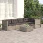 Preview: ARDEBO.de - 5-tlg. Garten-Lounge-Set mit Kissen Grau Poly Rattan