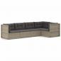 Preview: 5-tlg. Garten-Lounge-Set mit Kissen Grau Poly Rattan