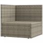 Preview: 5-tlg. Garten-Lounge-Set mit Kissen Grau Poly Rattan