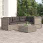 Preview: ARDEBO.de - 4-tlg. Garten-Lounge-Set mit Kissen Grau Poly Rattan