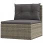 Preview: 6-tlg. Garten-Lounge-Set mit Kissen Grau Poly Rattan