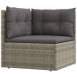 Preview: 7-tlg. Garten-Lounge-Set mit Kissen Grau Poly Rattan