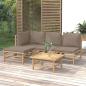 Preview: ARDEBO.de - 5-tlg. Garten-Lounge-Set mit Kissen Taupe Bambus