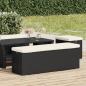 Preview: ARDEBO.de - Hockerbank mit Sitzkissen Schwarz 110x30x40 cm Poly Rattan