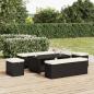 Preview: Hockerbank mit Sitzkissen Schwarz 110x30x40 cm Poly Rattan