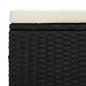 Preview: Hockerbank mit Sitzkissen Schwarz 110x30x40 cm Poly Rattan