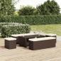 Preview: Hockerbank mit Sitzkissen Braun 110x30x40 cm Poly Rattan