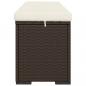 Preview: Hockerbank mit Sitzkissen Braun 110x30x40 cm Poly Rattan