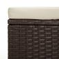 Preview: Hockerbank mit Sitzkissen Braun 110x30x40 cm Poly Rattan