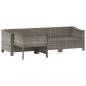 Preview: 4-tlg. Garten-Lounge-Set mit Kissen Grau Poly Rattan