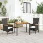 Preview: ARDEBO.de - 3-tlg. Garten-Essgruppe mit Kissen Schwarz Poly Rattan