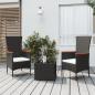 Preview: ARDEBO.de - 3-tlg. Garten-Lounge-Set Schwarz Poly Rattan & Stahl