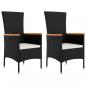 Preview: 3-tlg. Garten-Lounge-Set Schwarz Poly Rattan & Stahl