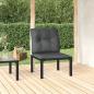 Preview: ARDEBO.de - Gartenstuhl mit Kissen Schwarz und Grau Poly Rattan