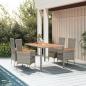 Preview: ARDEBO.de - 5-tlg. Garten-Essgruppe mit Kissen Grau Poly Rattan