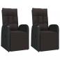 Preview: 3-tlg. Garten-Lounge-Set Schwarz Poly Rattan Massivholz Akazie