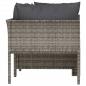 Preview: 4-tlg. Garten-Lounge-Set mit Kissen Grau Poly Rattan