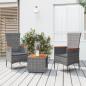 Preview: ARDEBO.de - 3-tlg. Garten-Lounge-Set Grau Poly Rattan & Massivholz Akazie