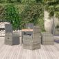 Preview: ARDEBO.de - 5-tlg. Garten-Essgruppe mit Kissen Grau Poly Rattan