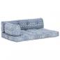 Preview: ARDEBO.de - Palettensofa-Auflage Indigo Stoff Patchwork