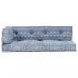 Preview: Palettensofa-Auflage Indigo Stoff Patchwork