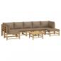 Preview: 8-tlg. Garten-Lounge-Set mit Kissen Taupe Bambus