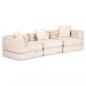 Preview: ARDEBO.de - 3-Sitzer Modularer Pouf Beige Stoff