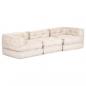 Preview: 3-Sitzer Modularer Pouf Beige Stoff