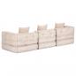 Preview: 3-Sitzer Modularer Pouf Beige Stoff