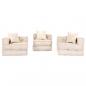 Preview: 3-Sitzer Modularer Pouf Beige Stoff