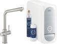 Preview: ARDEBO.de GROHE Blue Home Starter Kit, mit Filter, L-Auslauf, bis 150° schwenkbar, supersteel (31454DC1)