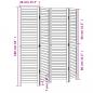 Preview: 4-tlg. Paravent Schwarz Massivholz Paulownia