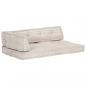 Preview: ARDEBO.de - Palettensofa-Auflage Hellbraun Stoff Patchwork