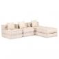 Preview: ARDEBO.de - 3-Sitzer Modularer Pouf Beige Stoff