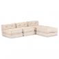 Preview: 3-Sitzer Modularer Pouf Beige Stoff