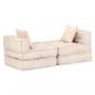 Preview: 3-Sitzer Modularer Pouf Beige Stoff