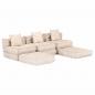 Preview: 3-Sitzer Modularer Pouf Beige Stoff